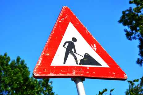 traffic red blue sign